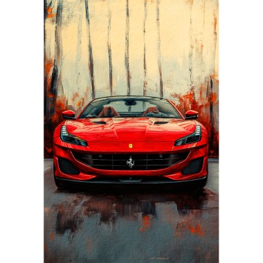 Schilderij Ferrari Portofino 